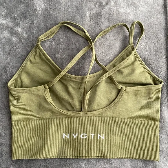 Khaki Flourish Seamless Bra NVGTN - Picture 3 of 4